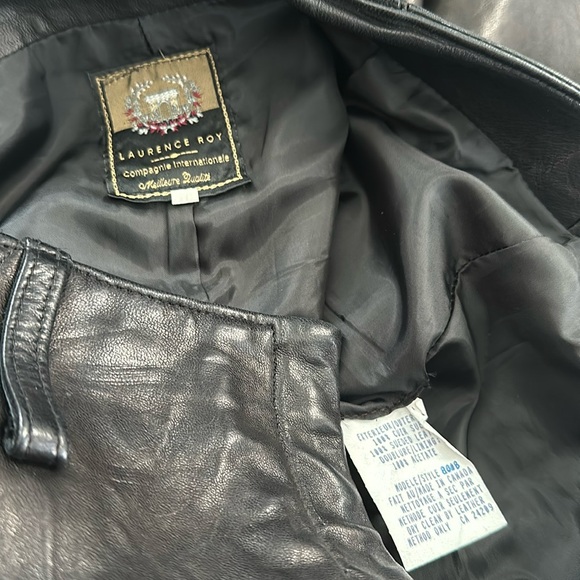 Laurence Roy Leather bootcut Pants jeans 10 black trousers jeans - Picture 4 of 11